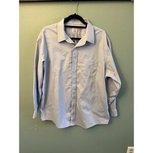 Brooks Brothers Men's Classic Fit Button Down Dress Shirt- Blue, 17.5/34